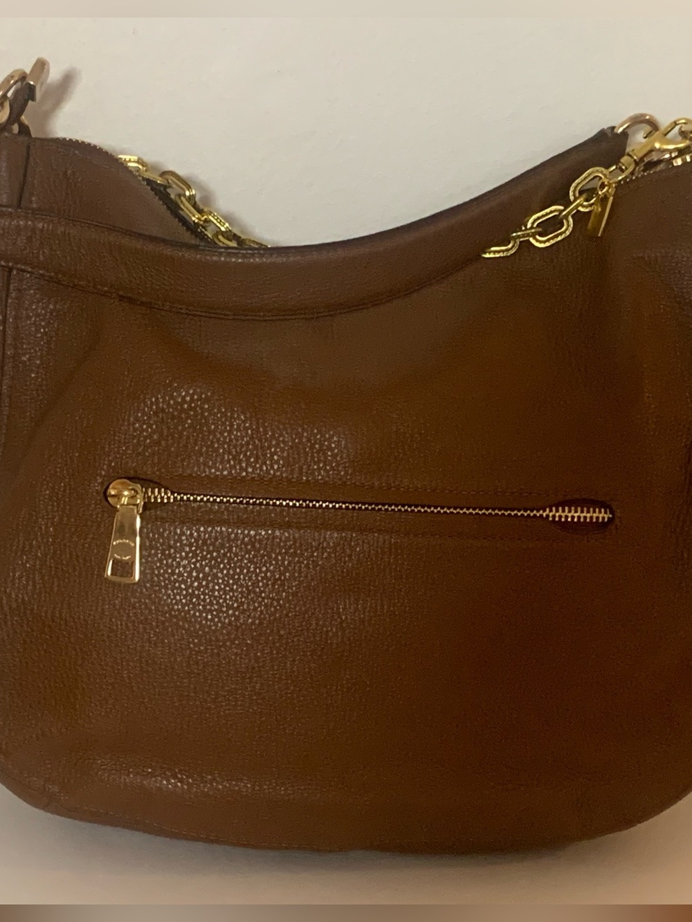 Coach Brown Pebbled Hobo Leather Shoulder Bag with Gold Hardware - Picture 4 of 10